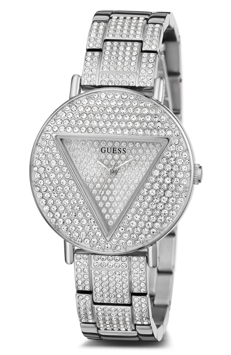 GUESS Crystal Pavé Bracelet Watch, 36mm, Main, color,