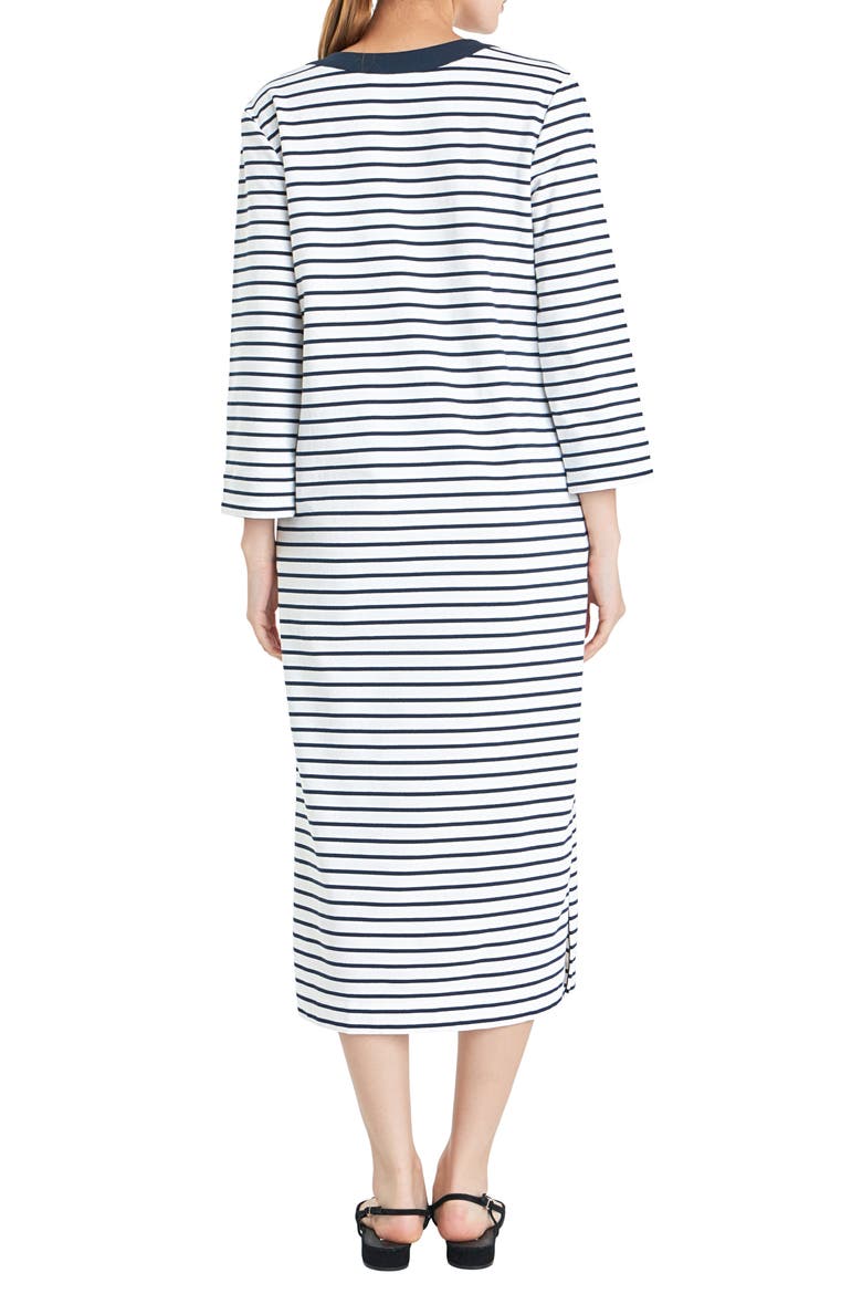 Stripe Cotton Jersey Shift Dress, Alternate, color, WHITE/NAVY