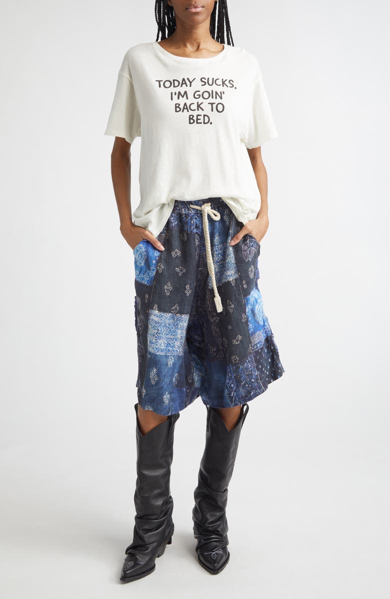 R13 Today Sucks Cotton & Cashmere Graphic T-Shirt, Alternate, color, Off White