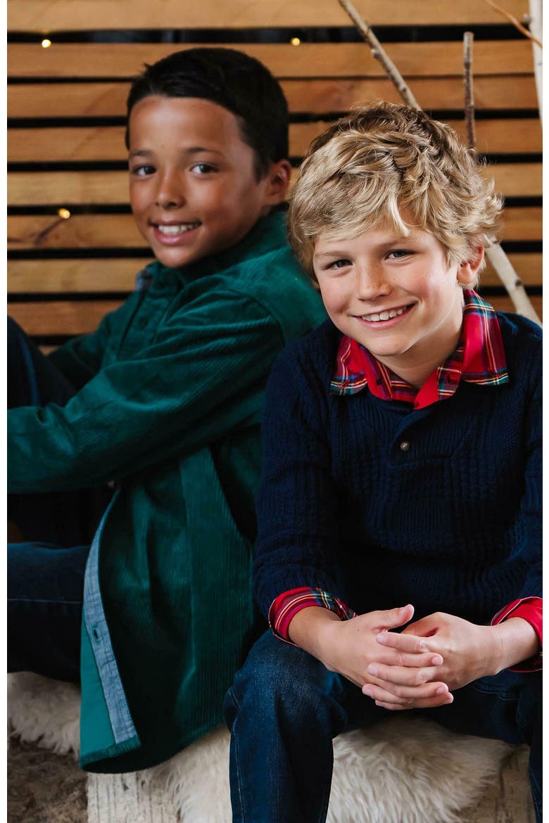Boys' Organic Corduroy Flap Pocket Shirt, Kids, Alternate, color, Deep Green Cord