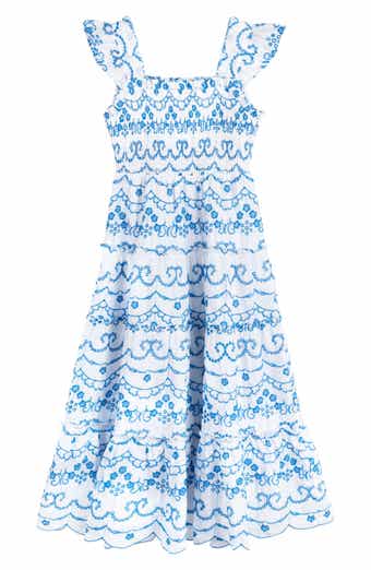 Rare Editions Kids' Floral Embroidered Tiered Dress