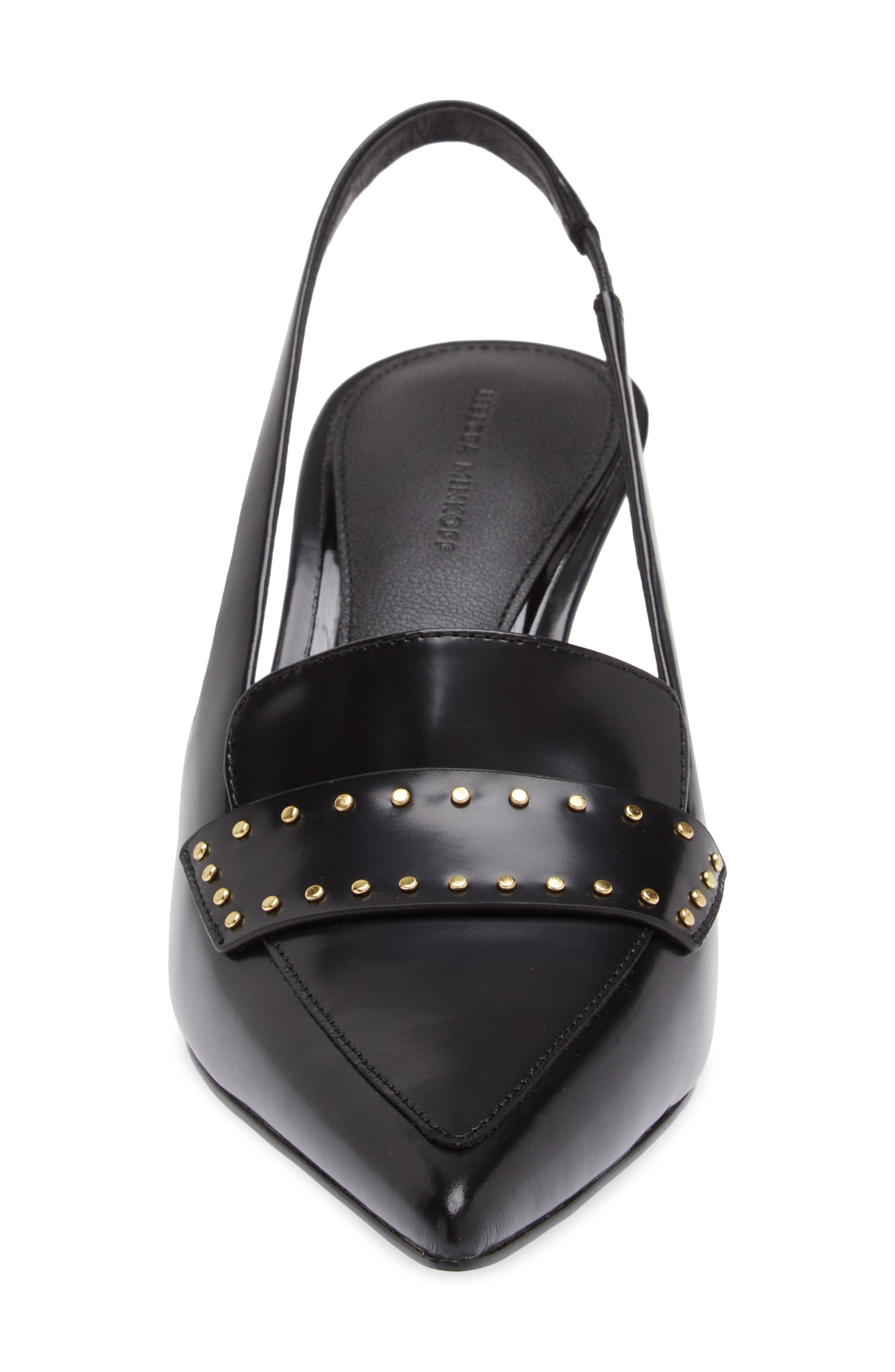 Rebecca Minkoff Paris Stud Slingback Pointed Toe Pump, Alternate, color, Black