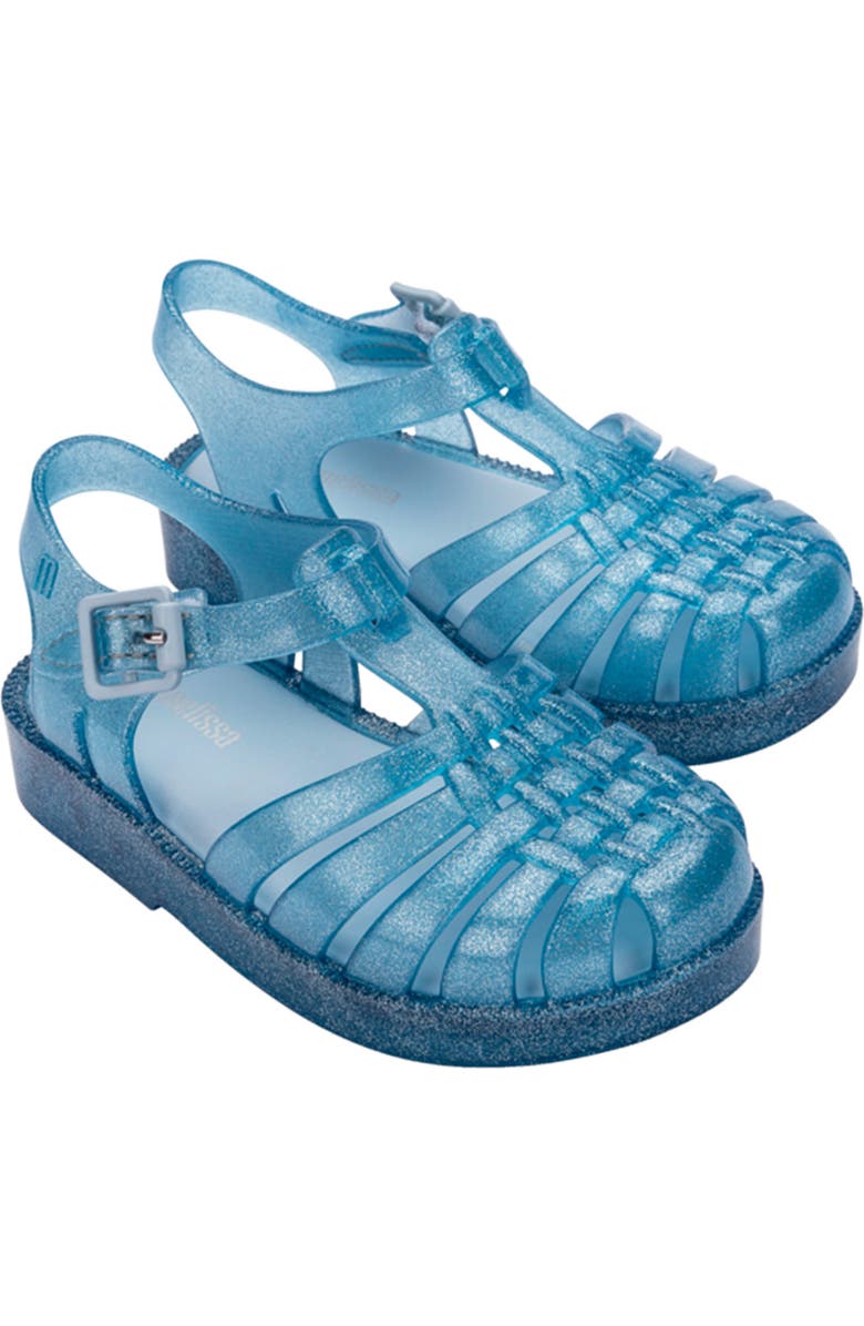 Mini Melissa Kids Mini Posses Sandal, Main, color, Blue Glitter