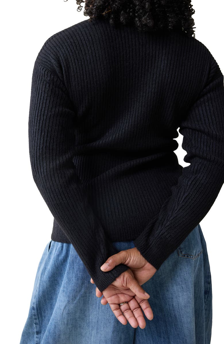 Ingrid & Isabel<sup>®</sup> Rib Maternity/Nursing Wrap Sweater, Alternate, color, Black