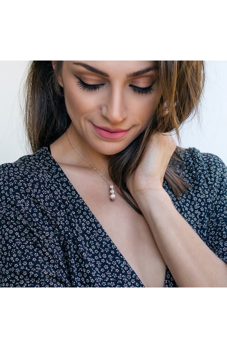 Julianna B. Moissanite Graduated 3-Stone Necklace, Alternate, color,