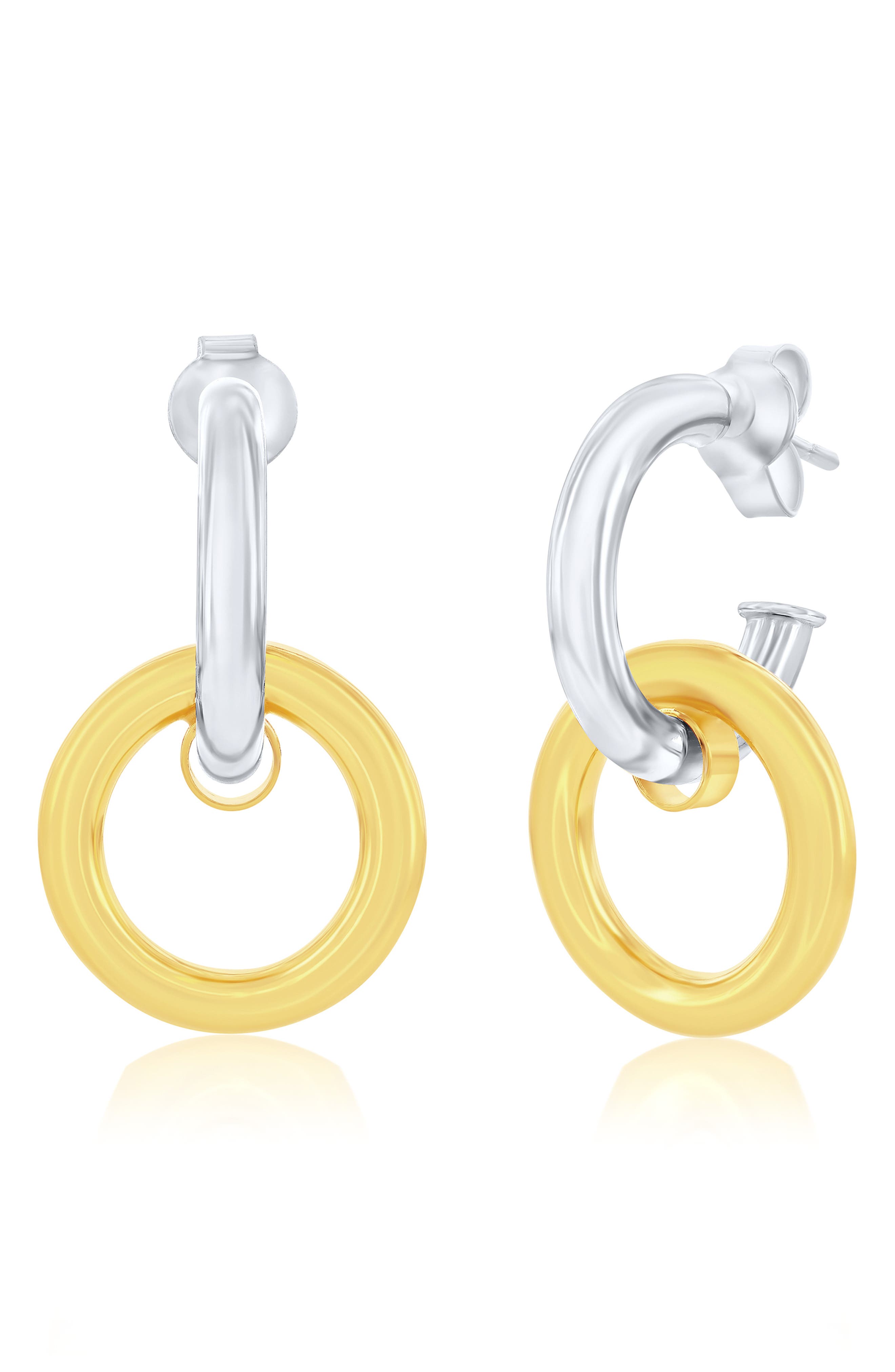 SIMONA Two-Tone Hoop Earrings