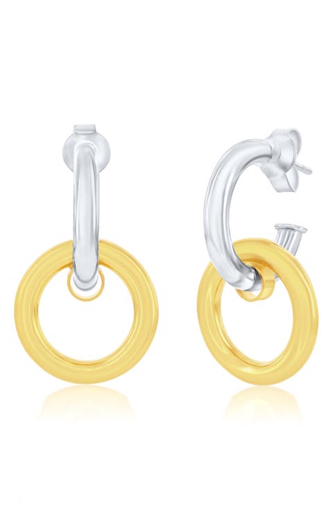 Two-Tone Hoop Earrings