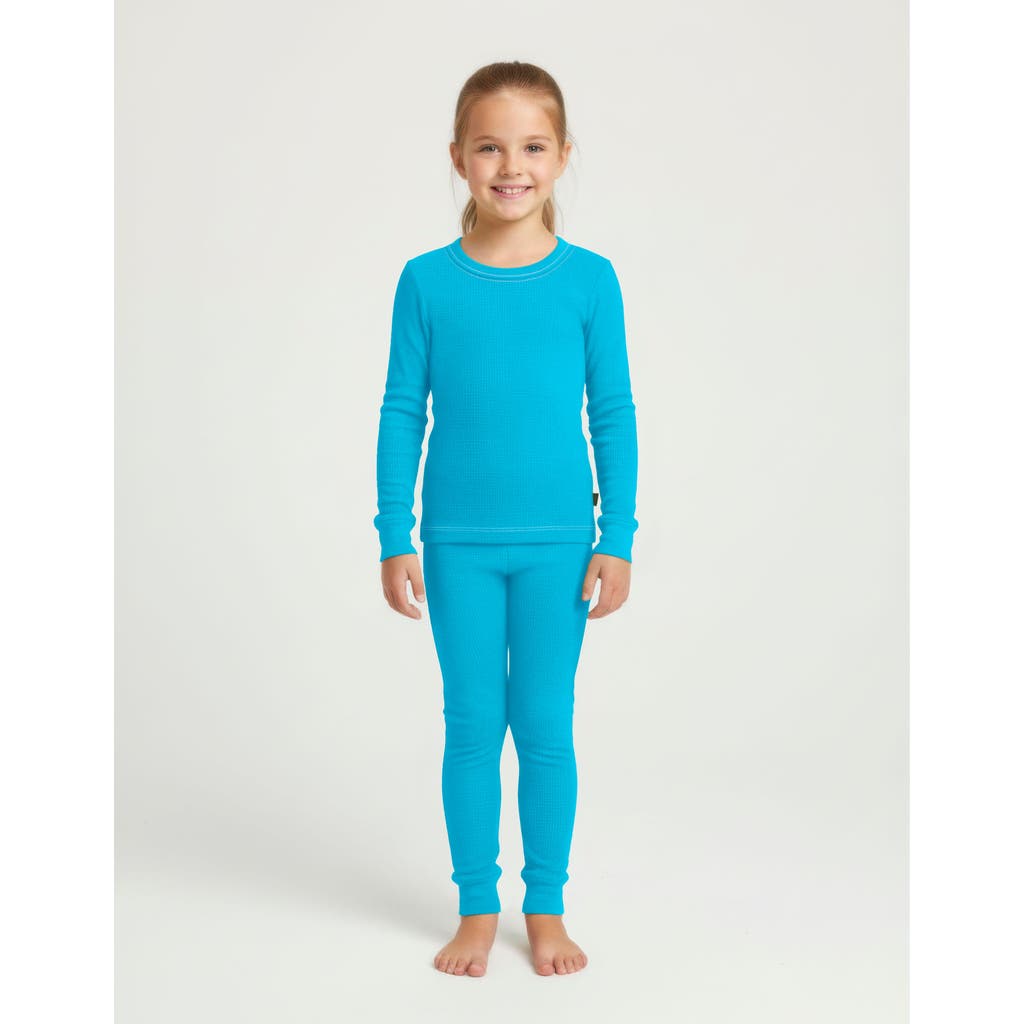City Threads Kids' Girls Soft & Cozy Thermal Long Johns 2-piece Set In Blue