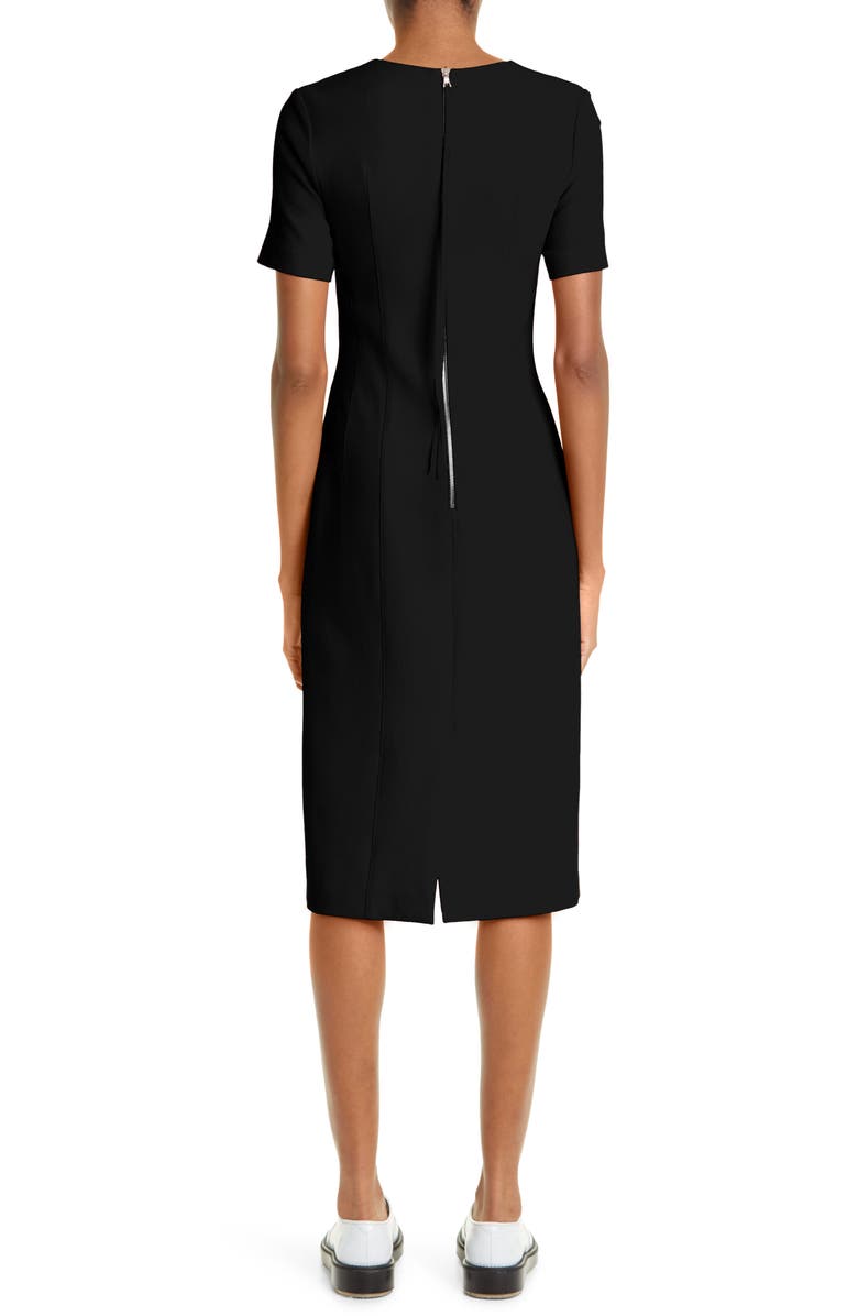 Adam Lippes Short Sleeve Crepe Sheath Dress, Alternate, color, 