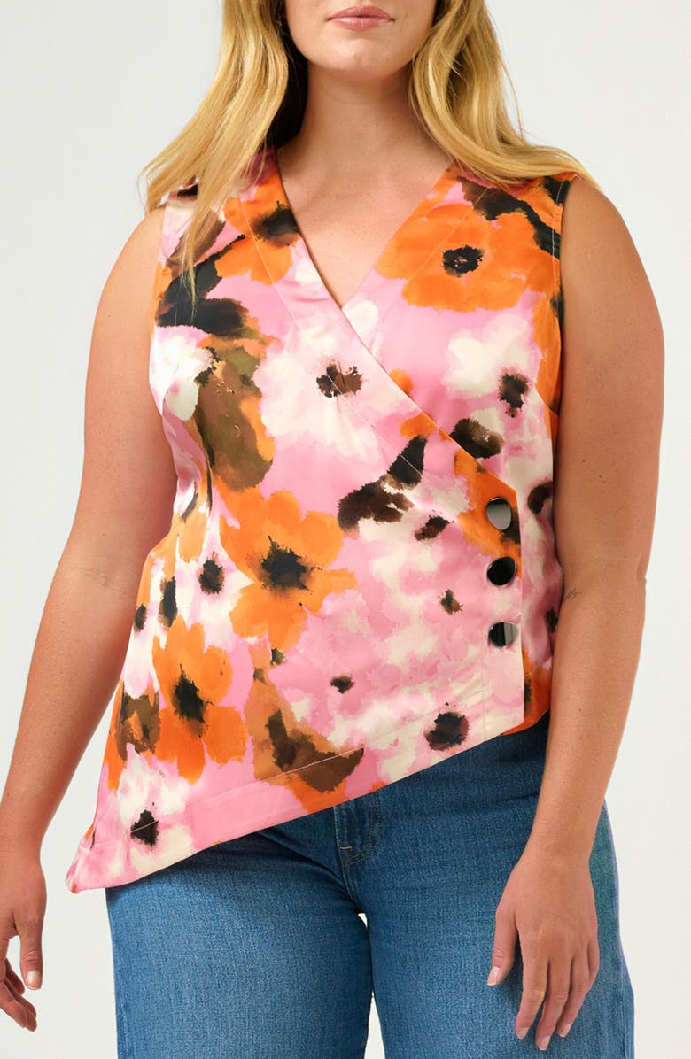 Estelle Freya Sleeveless Wrap Top, Main, color, Peony/ Mandarin