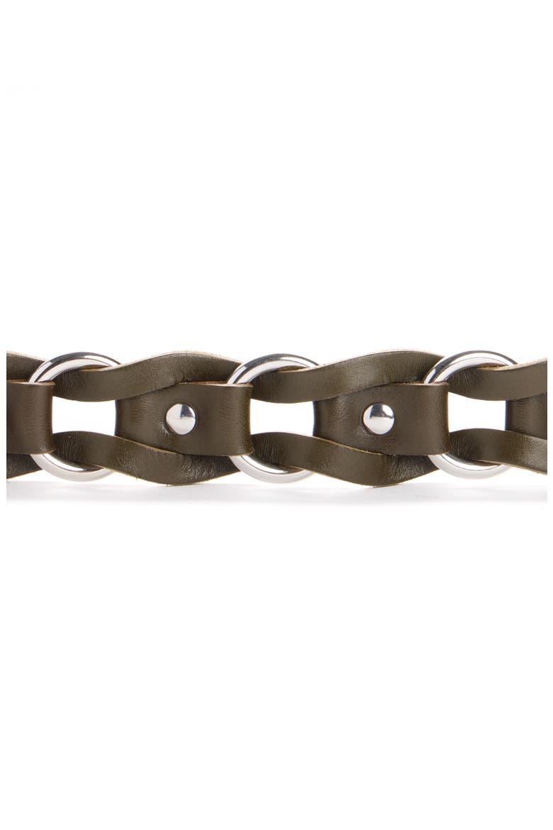 Bali Braided Leather Belt, Alternate, color, DARK KHAKI