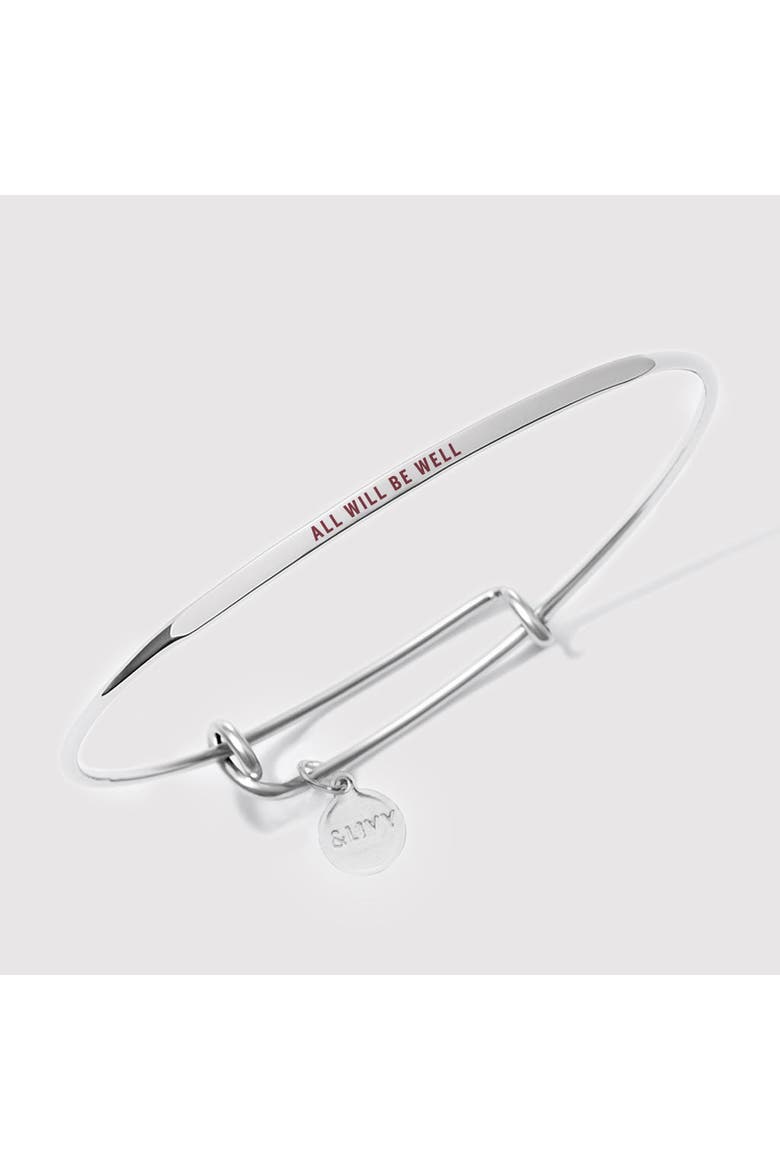 Posy Bangle Bracelet All Will Be Well, Alternate, color, Silver