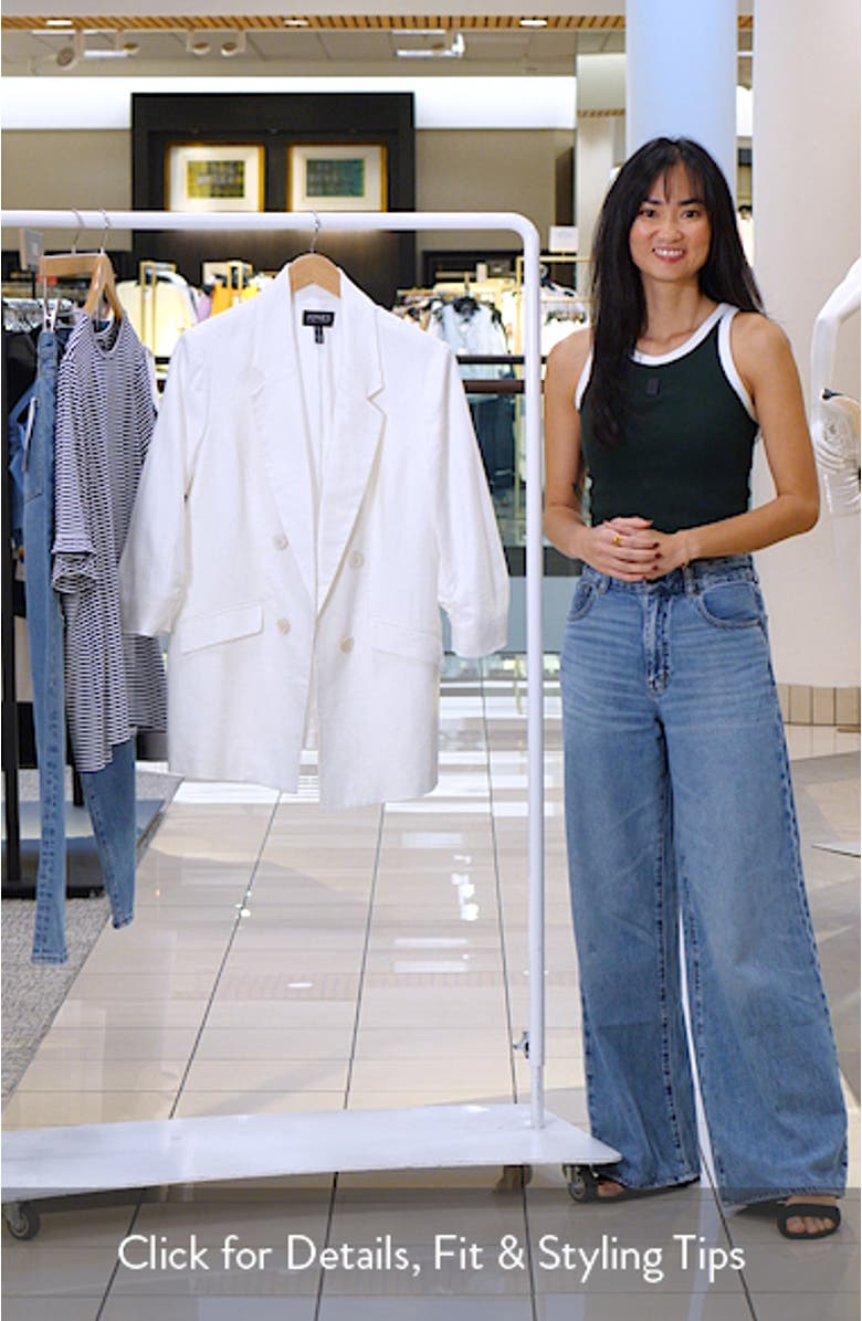 Open Front Linen Blend Jacket, sales video thumbnail