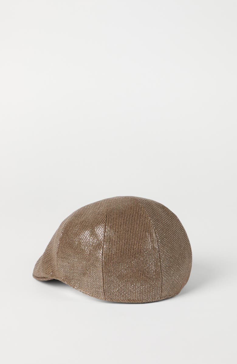 Brunello Cucinelli Sparkling flat hat, Alternate, color, Brown