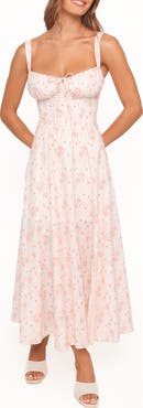 Petal & Pup Wisteria Floral Linen & Cotton Midi Dress