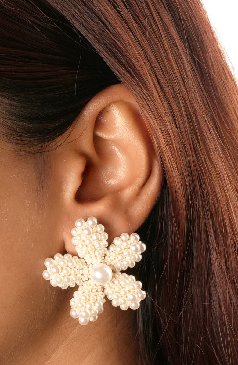 Deepa Gurnani Venetia Drop Earrings, Alternate, color, Ivory