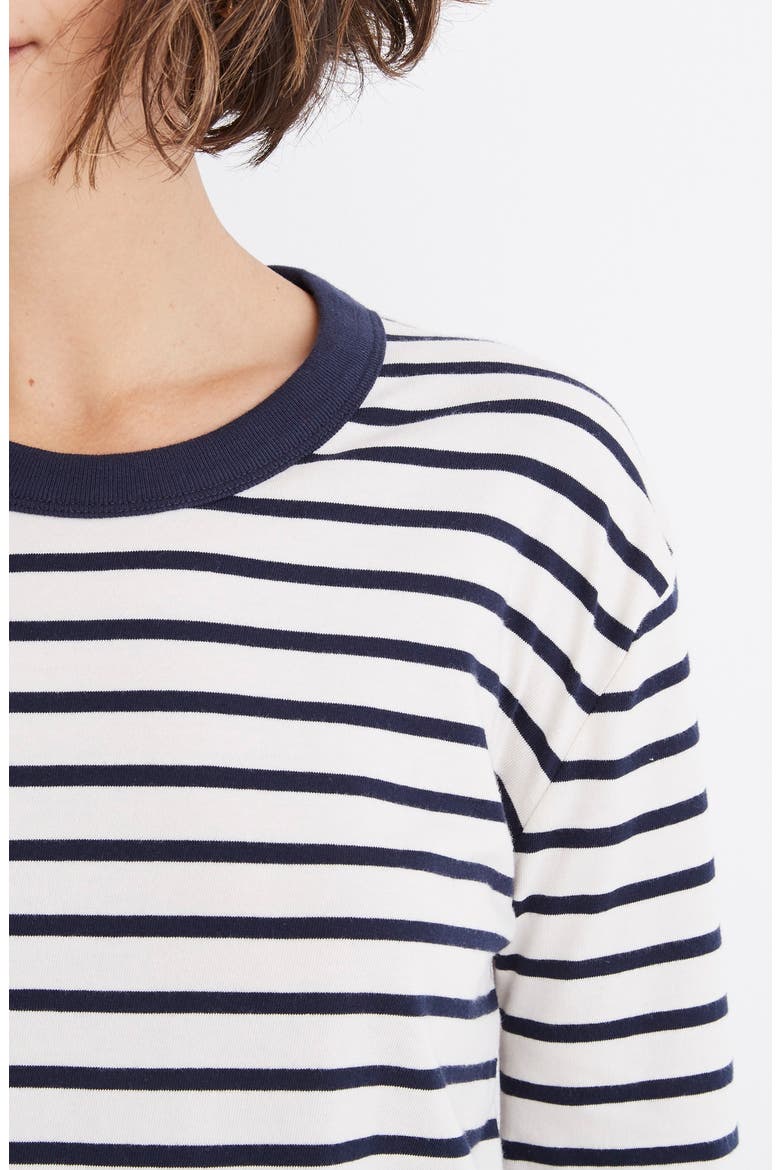 Baker Stripe Eyelet Embroidered Tier Sleeve Tee, Alternate, color, PEARL IVORY SOCOTRA STRIPE