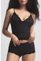 Fits Everybody Lace Trim Crop Camisole & Shorts Pajamas