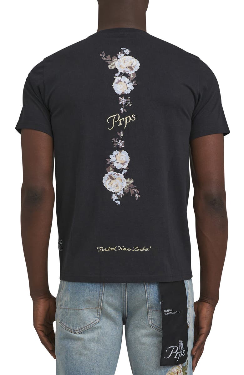 PRPS Alba Floral Embroidered Cotton Graphic T-Shirt, Alternate, color, 