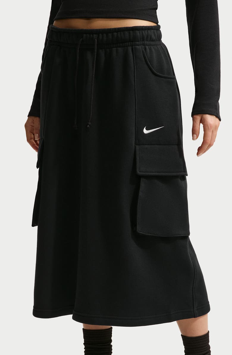 Nike Sporstwear Phoenix Fleece Cargo Skirt, Alternate, color, Black/ Sail