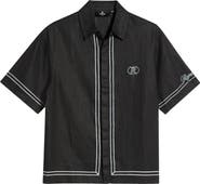 Represent Border Stripe Cotton Button-up Shirt