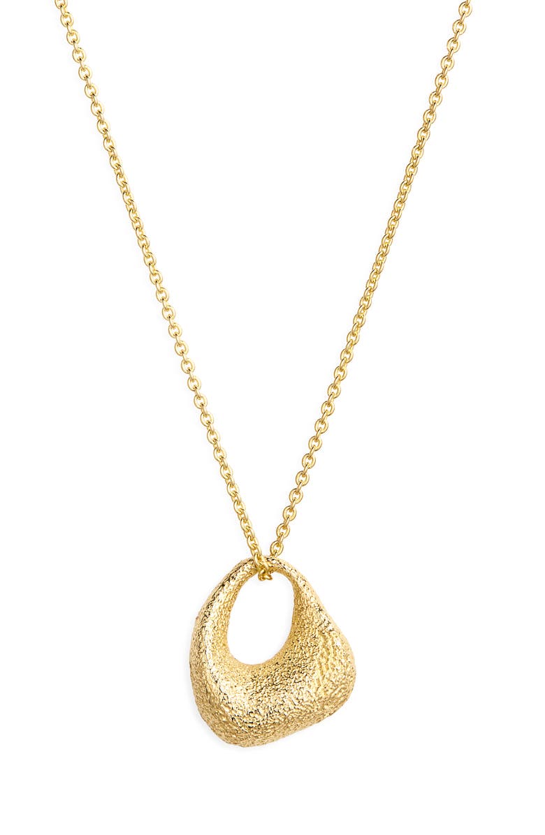 Monica Vinader Antica Texture Pendant Necklace, Main, color, 18Ct Gold Vermeil