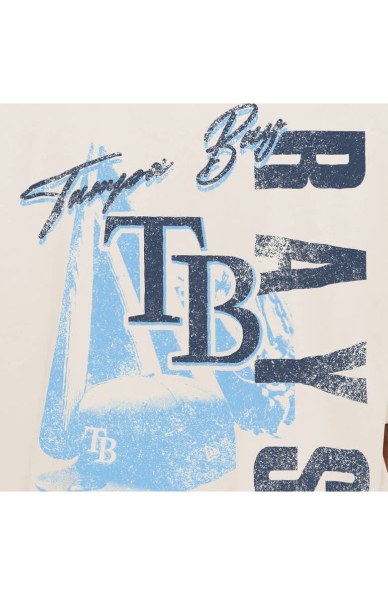 New Era Men's New Era Cream Tampa Bay Rays Cooperstown Collection Oversized Throwback Distressed T-Shirt, Alternate, color, Cream