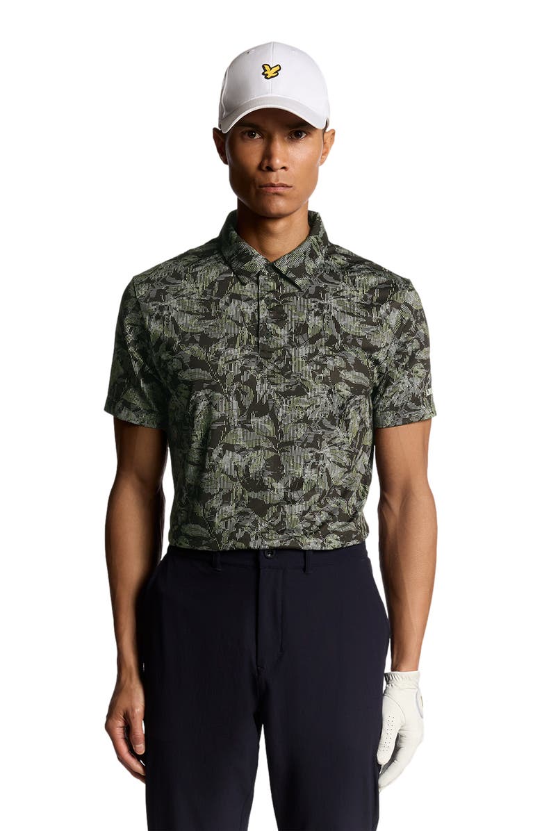 Lyle & Scott Golf Digital Floral Polo Shirt, Alternate, color, Jet Black