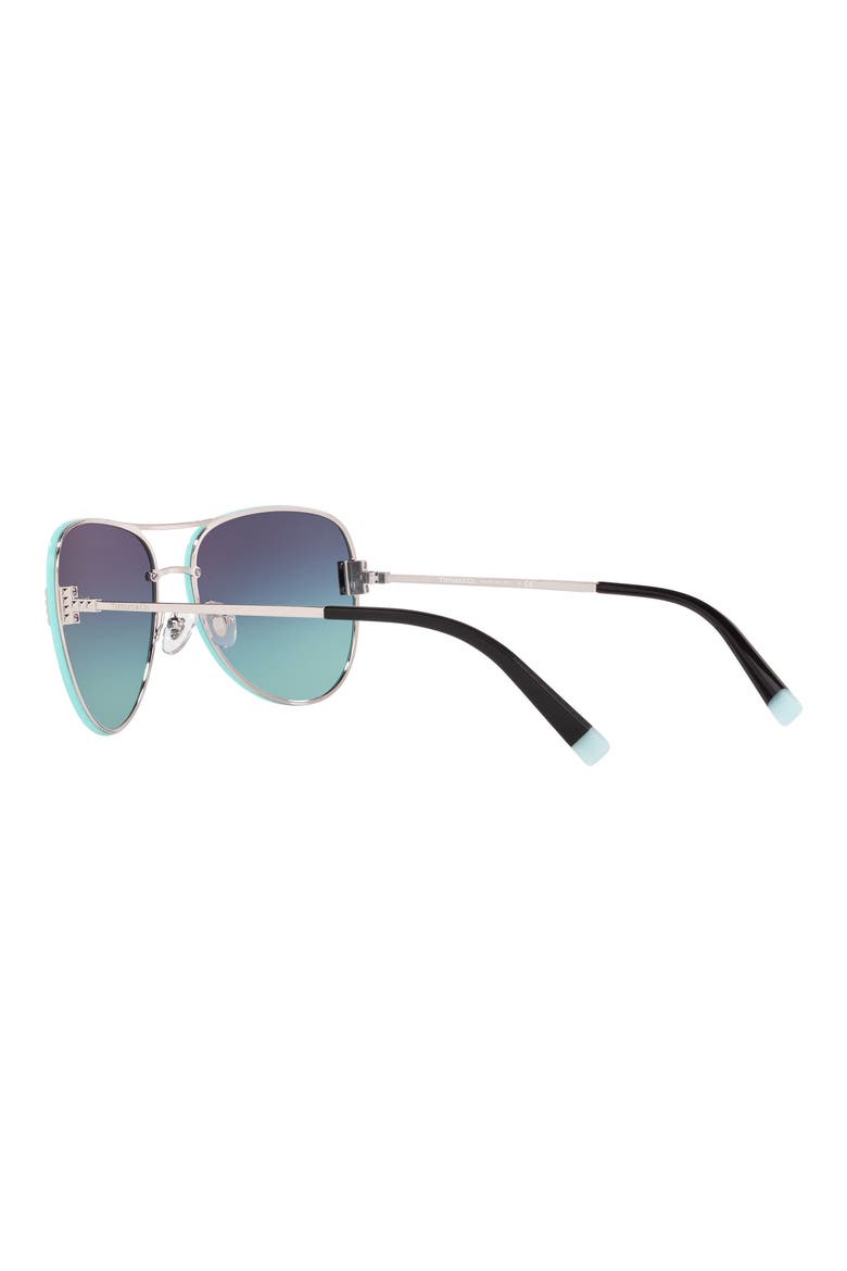 62mm Aviator Sunglasses, Alternate, color, SILVER/ AZURE/ BLUE GRADIENT