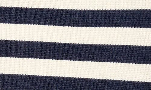 Boden Holly Stripe Cotton Button-up Vest In Warm Ivory/navy