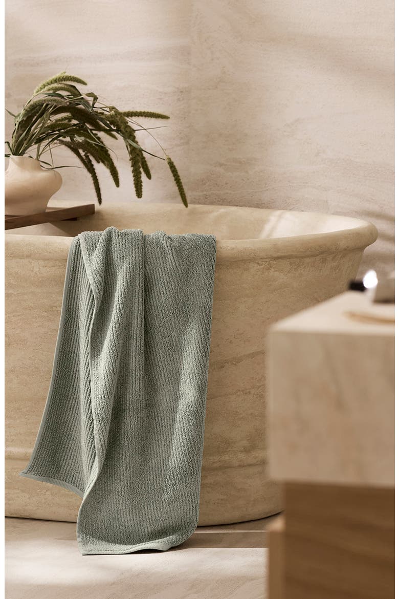 Turkish Rib Bath Sheet, Alternate, color, SAGELEAF