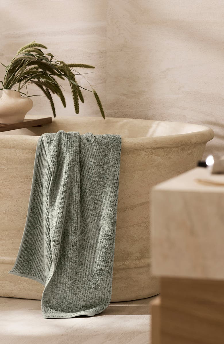 Boll & Branch Turkish Rib Bath Towel, Alternate, color, Sageleaf