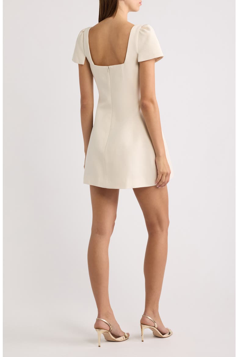 Square Neck Fit & Flare Minidress, Alternate, color, CREAM