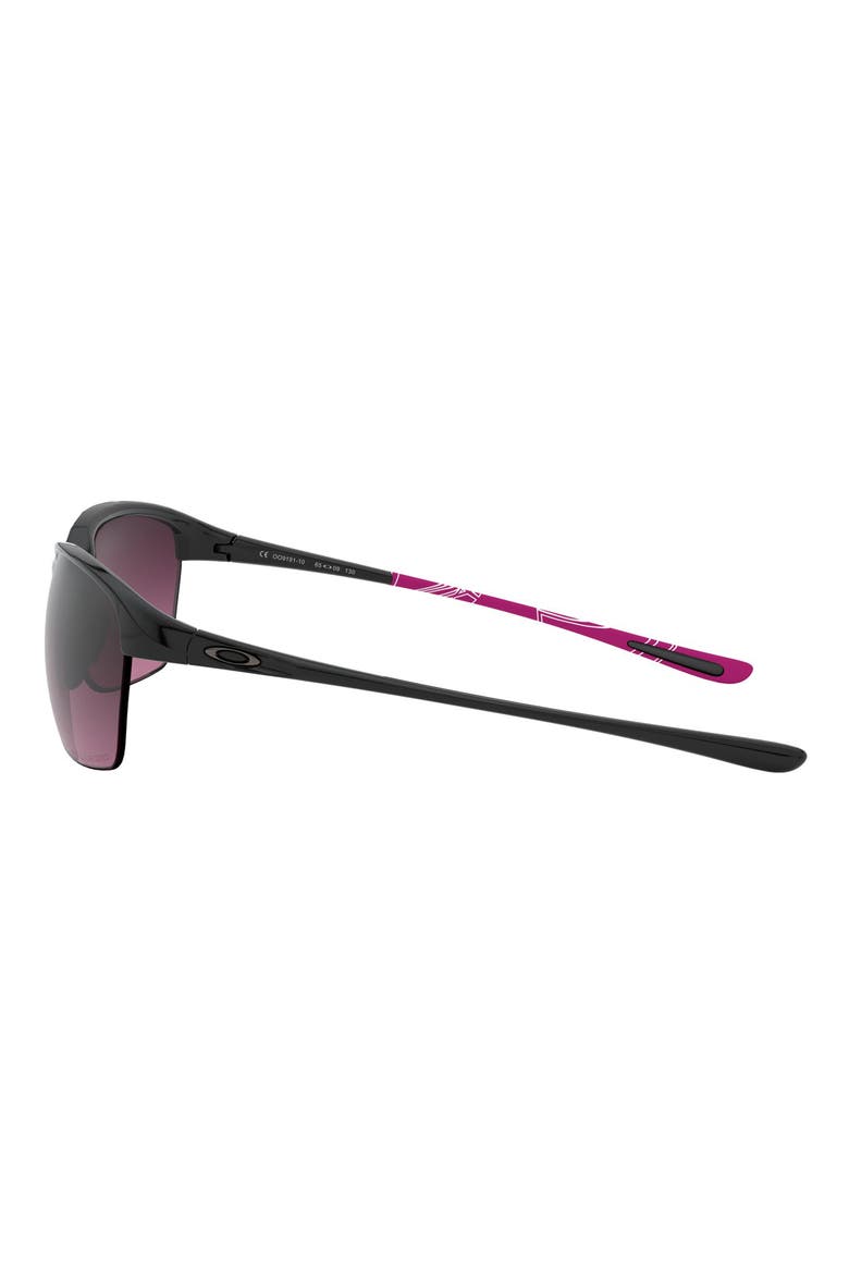 Unstoppable 65mm Gradient Polarized Oversize Rectangular Sunglasses, Alternate, color, BLACK/ SMOKEY/ ROSE GOLD P