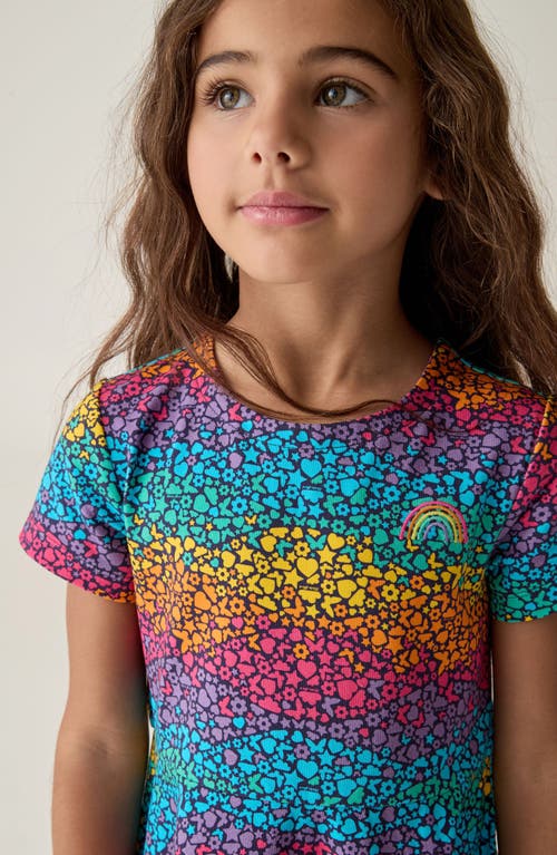 Shop Little Bird Kids' Rainbow Stretch Cotton Dress In Navy