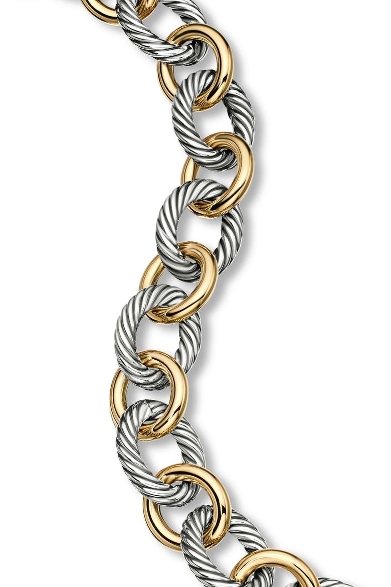 Oval Link Chain Bracelet in Sterling Silver with 18K Gold, 12mm, Alternate, color, SILVER/ GOLD