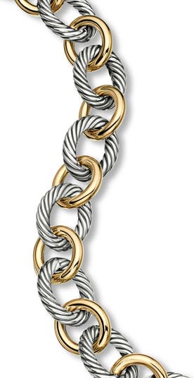 DY Madison Chain in Sterling Silver with 18K Gold Bracelet, 8.5mm