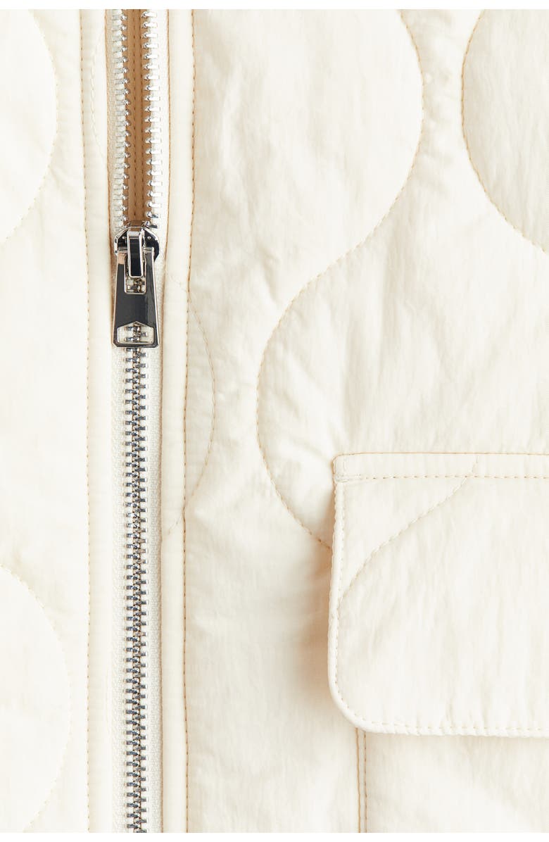 H&M Oversized Quilted Jacket, Alternate, color, Cream