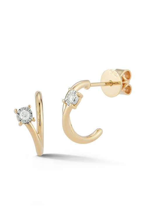 Dana Rebecca Designs Ava Bea Diamond Huggie Hoop Earrings in Yellow Gold  product