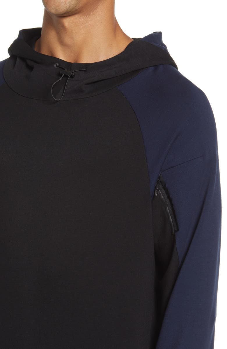 KARL LAGERFELD PARIS Karl Lagerfeld Colorblock Hoodie, Alternate, color, 