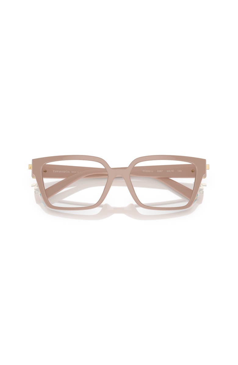 Tiffany & Co. 53mm Rectangle optical glasses, Alternate, color, Pink