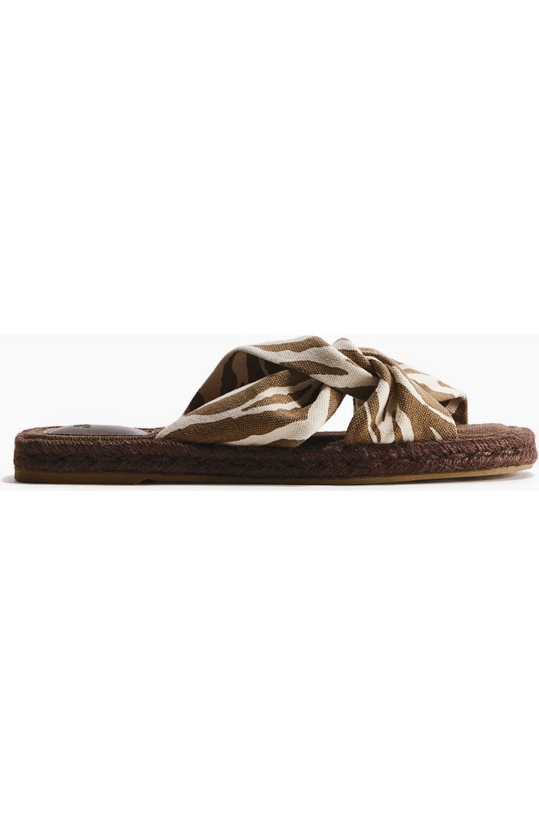 H&M Cotton espadrille sandals, Alternate, color, Light Beige/Zebra Print
