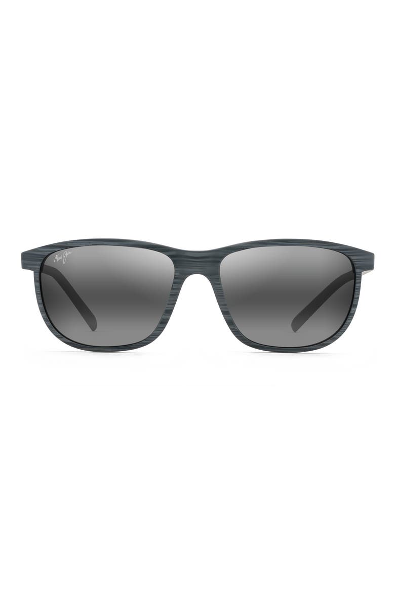 Lele Kawa 58mm Polarized Square Sunglasses, Main, color, GREY STRIPE/ NEUTRAL GREY