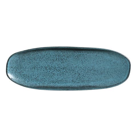 Shallow Organic Oval Platter Large Set of 4