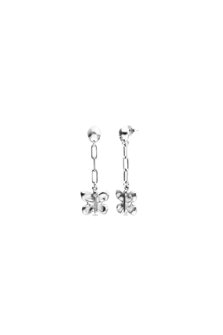 Long Butterfly Earrings in Silver-Tone, Main, color, Silver