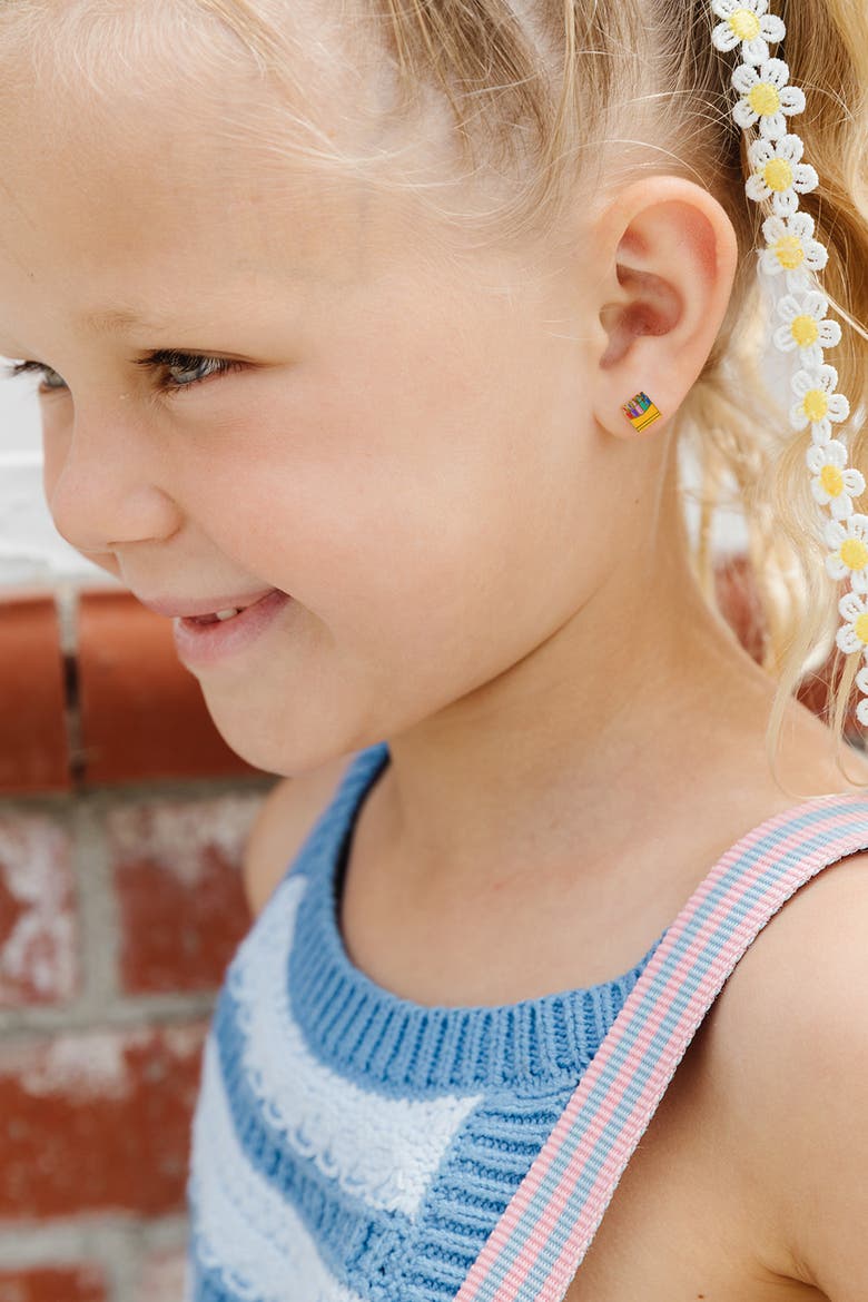 Crayon Stud Earrings, Alternate, color, Multi