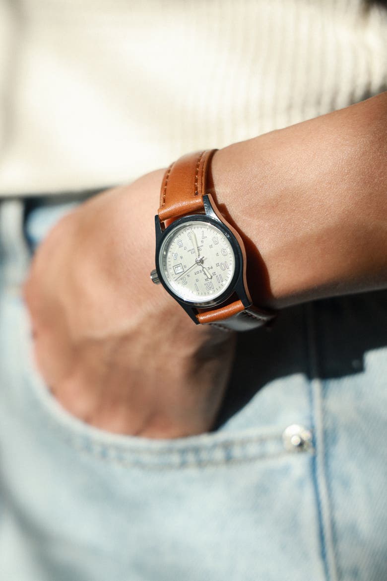 Nurses Sports Calendar Leather Watch- 25MM, Alternate, color, Brown