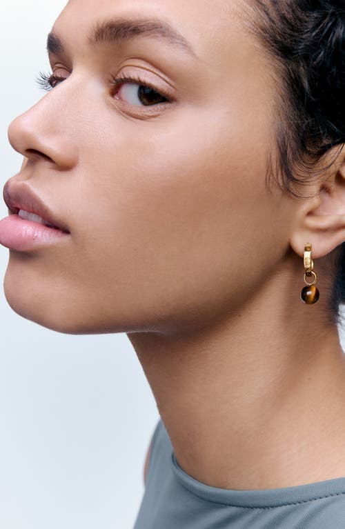 Monica Vinader Round Gemstone Charm In Gold