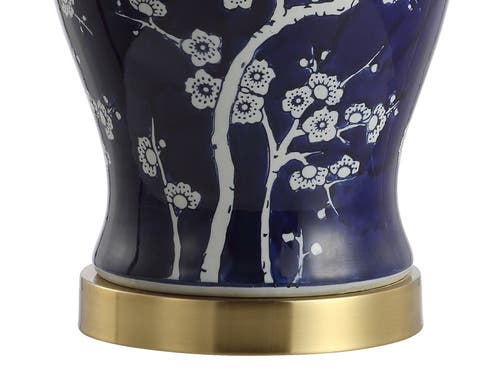 Jonathan Y Gracie 29.5" Ginger Jar Ceramic/metal Led Table Lamp In White/navy