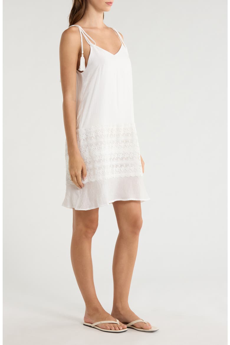 Crochet Trim Cover-Up Dress, Alternate, color, WHITE
